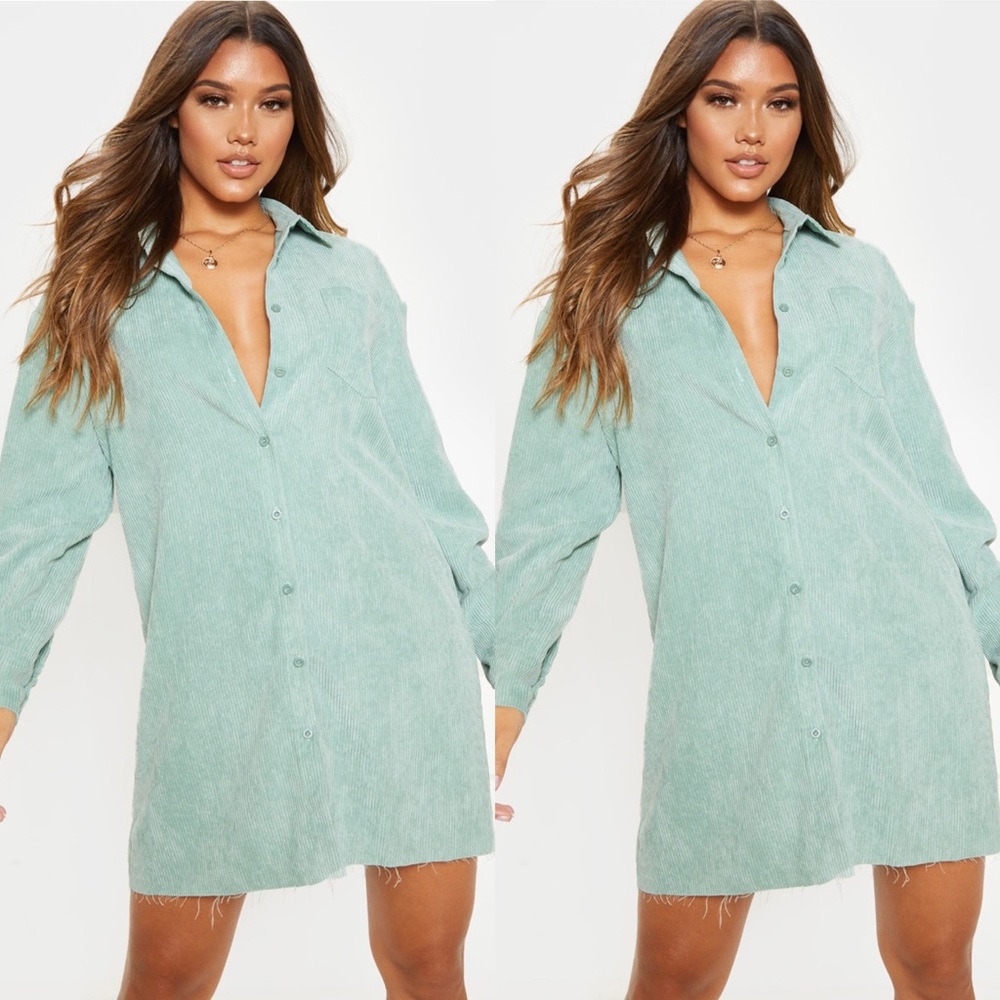 Prettylittlething Corduroy Shirt Dress